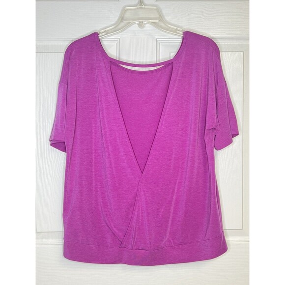GAP FIT Breathe Women's Open Back Rose Verbena Athletic Shirt Top Small - Picture 2 of 5